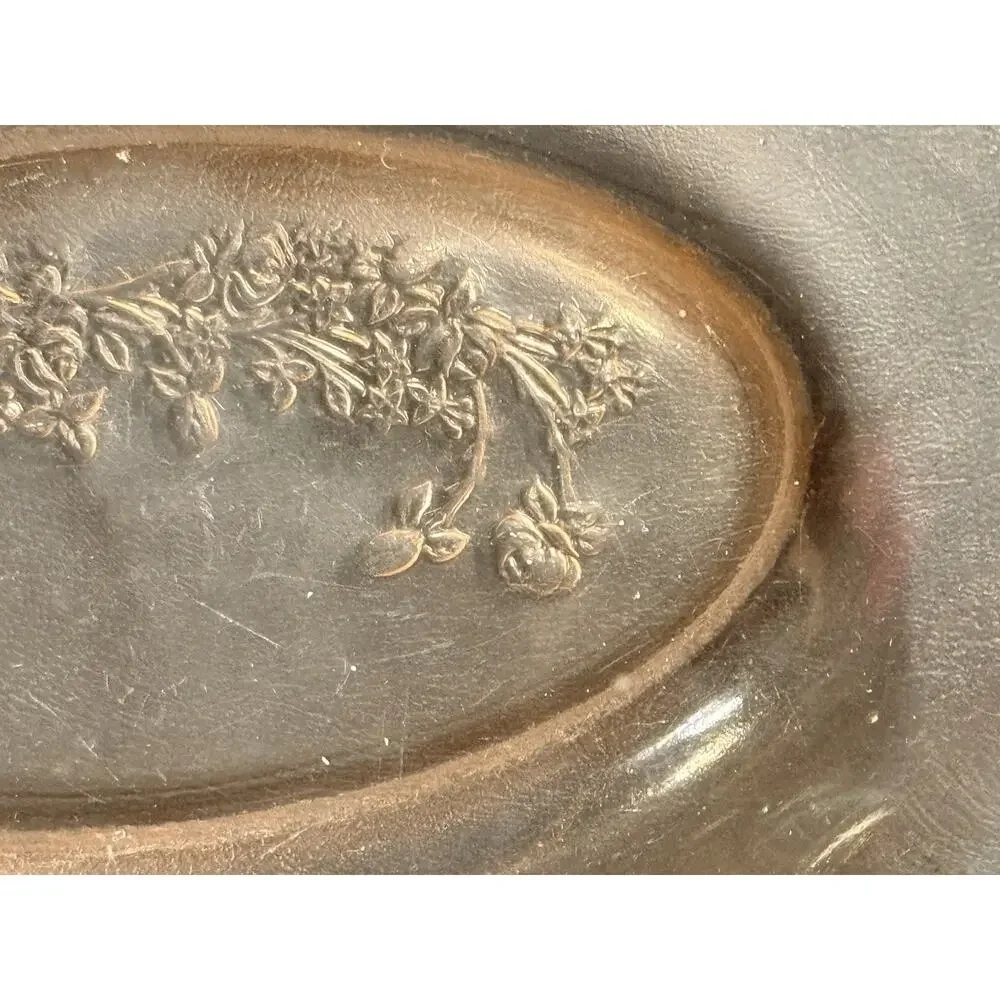 Vintage Federal Pink Depression Glass Sharon Cabbage Rose Oval Platter/Dish EUC